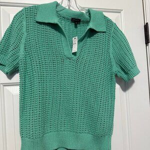 Talbots green sweater shirt polo womens size small
